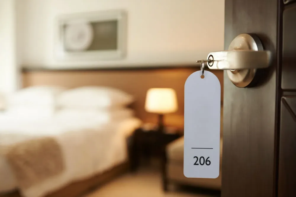 View of hotel room from door